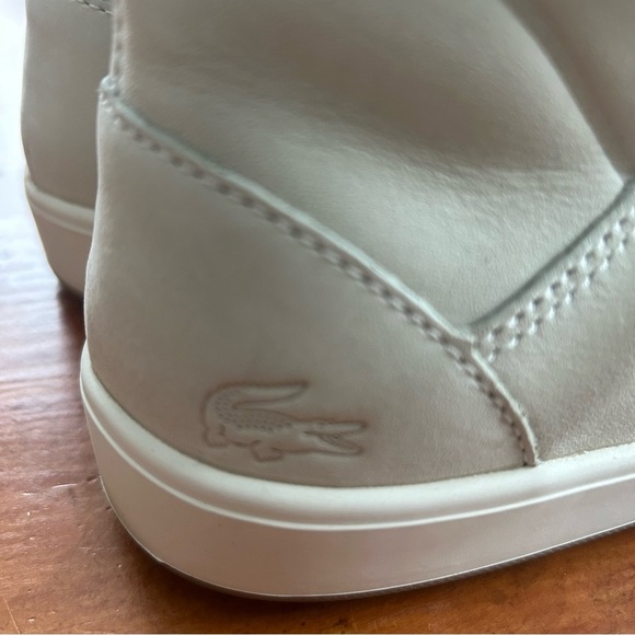 Lacoste Tamora Hi Fashion Sneakers Womens Size 5 leather Strap Shoes Gray - Picture 5 of 12